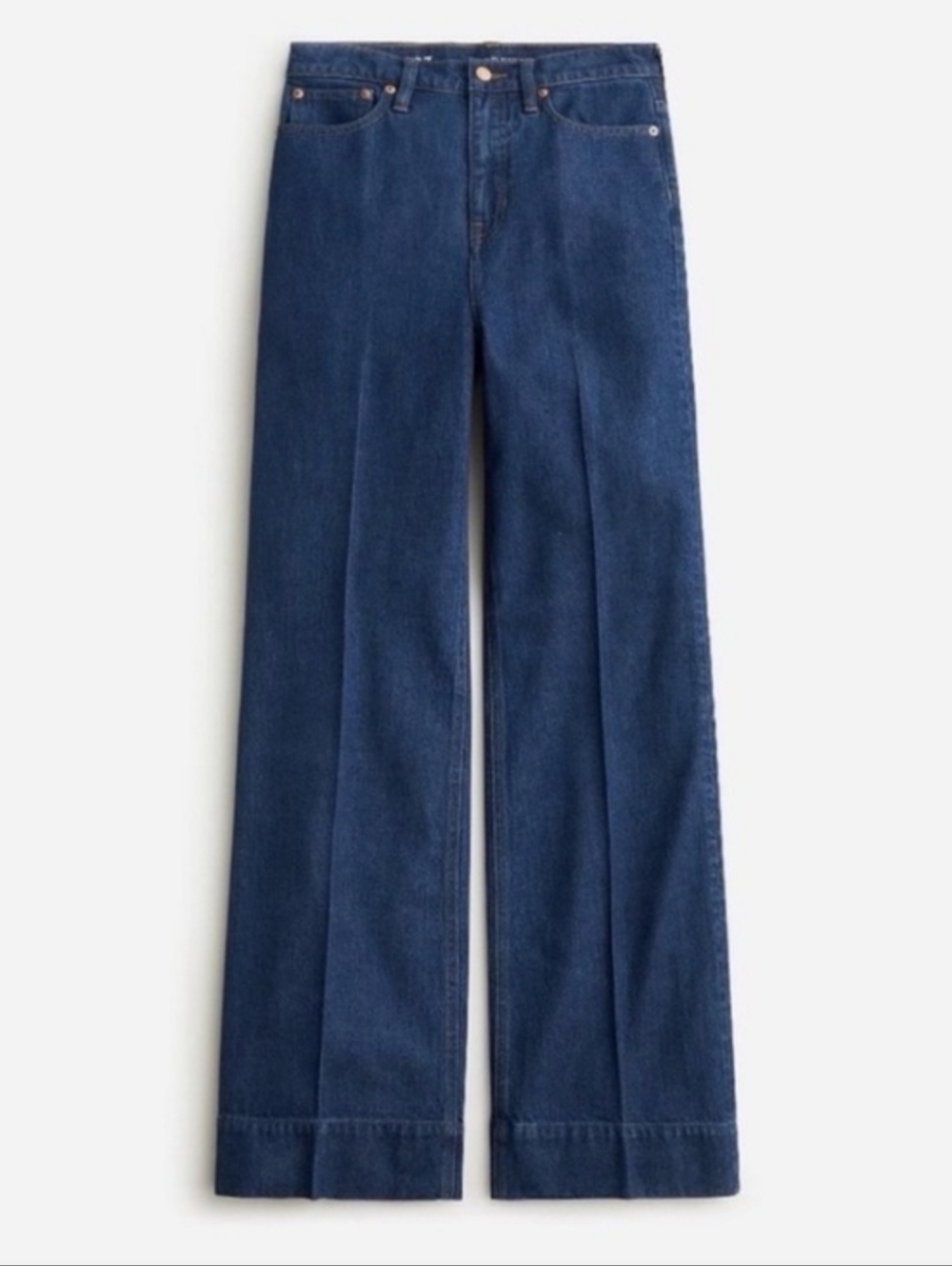 NEW J. Crew Wide Leg Trouser Denim Jeans 27 Dark Wash Lyocell Cotton Blend BP479